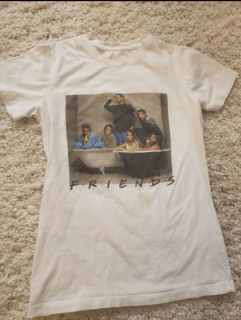 White 'Friends' Graphic Short Sleeve Tee - Casual Women's Top